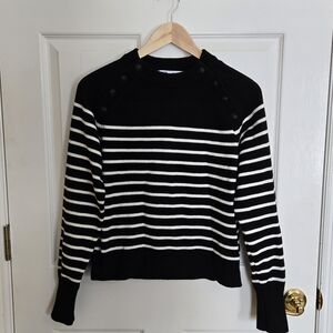 Zara Black and White Striped Sweater